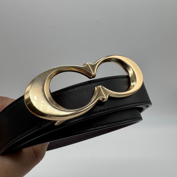 Coach Black Leather Signature Buckle Belt Gold Hardware XL 44 main image 5
